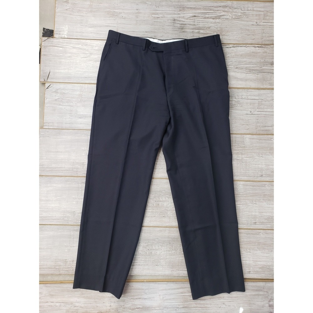 Canali Navy Blue 100% Pure Wool Dress Pants Trousers 38 56 Made in Italy